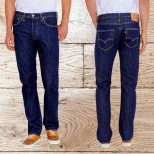 Levi's Men's 501 31x36 Dark Indigo Straight Leg Button Fly Jeans